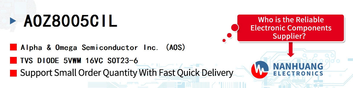 AOZ8005CIL AOS TVS DIODE 5VWM 16VC SOT23-6