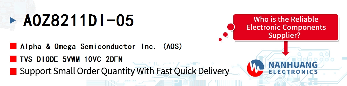 AOZ8211DI-05 AOS TVS DIODE 5VWM 10VC 2DFN