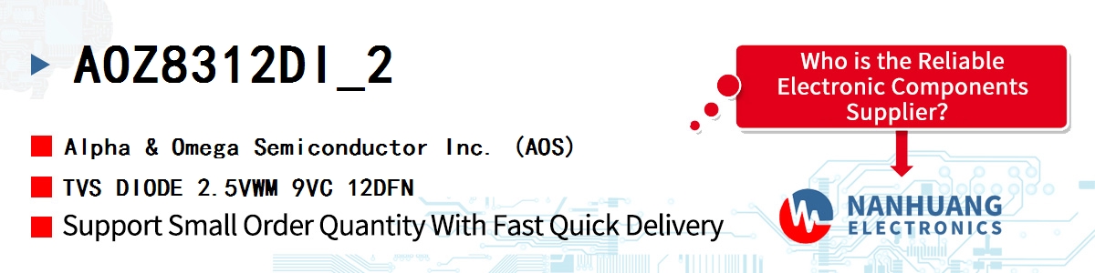 AOZ8312DI_2 AOS TVS DIODE 2.5VWM 9VC 12DFN