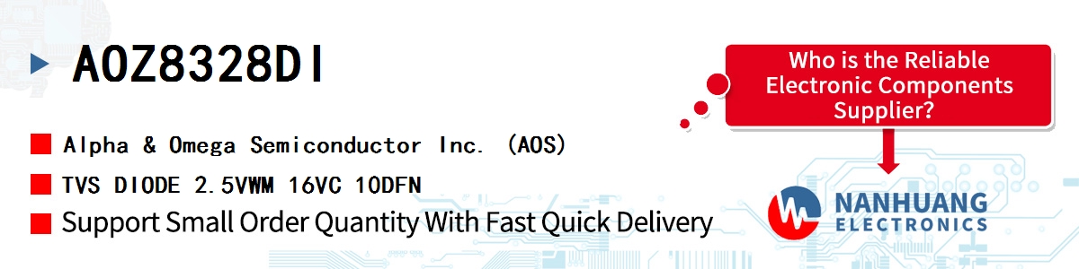 AOZ8328DI AOS TVS DIODE 2.5VWM 16VC 10DFN