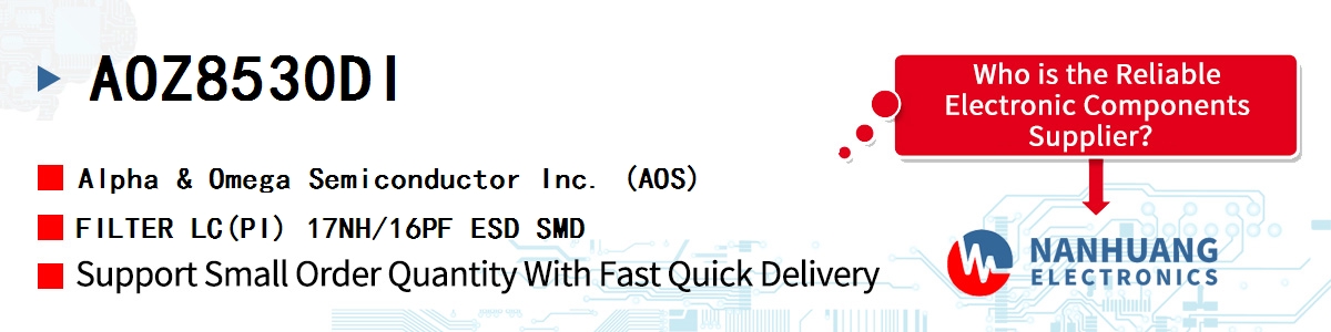 AOZ8530DI AOS FILTER LC(PI) 17NH/16PF ESD SMD