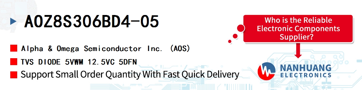 AOZ8S306BD4-05 AOS TVS DIODE 5VWM 12.5VC 5DFN